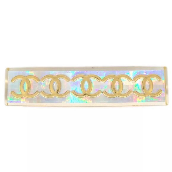 AUTHENTICITY GUARANTEED Chanel Hair Clip Hairpin Barrette Clear - Picture 1 of 4